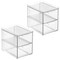 mDesign Stacking Plastic Storage Kitchen Bin with Pull-Out Drawers